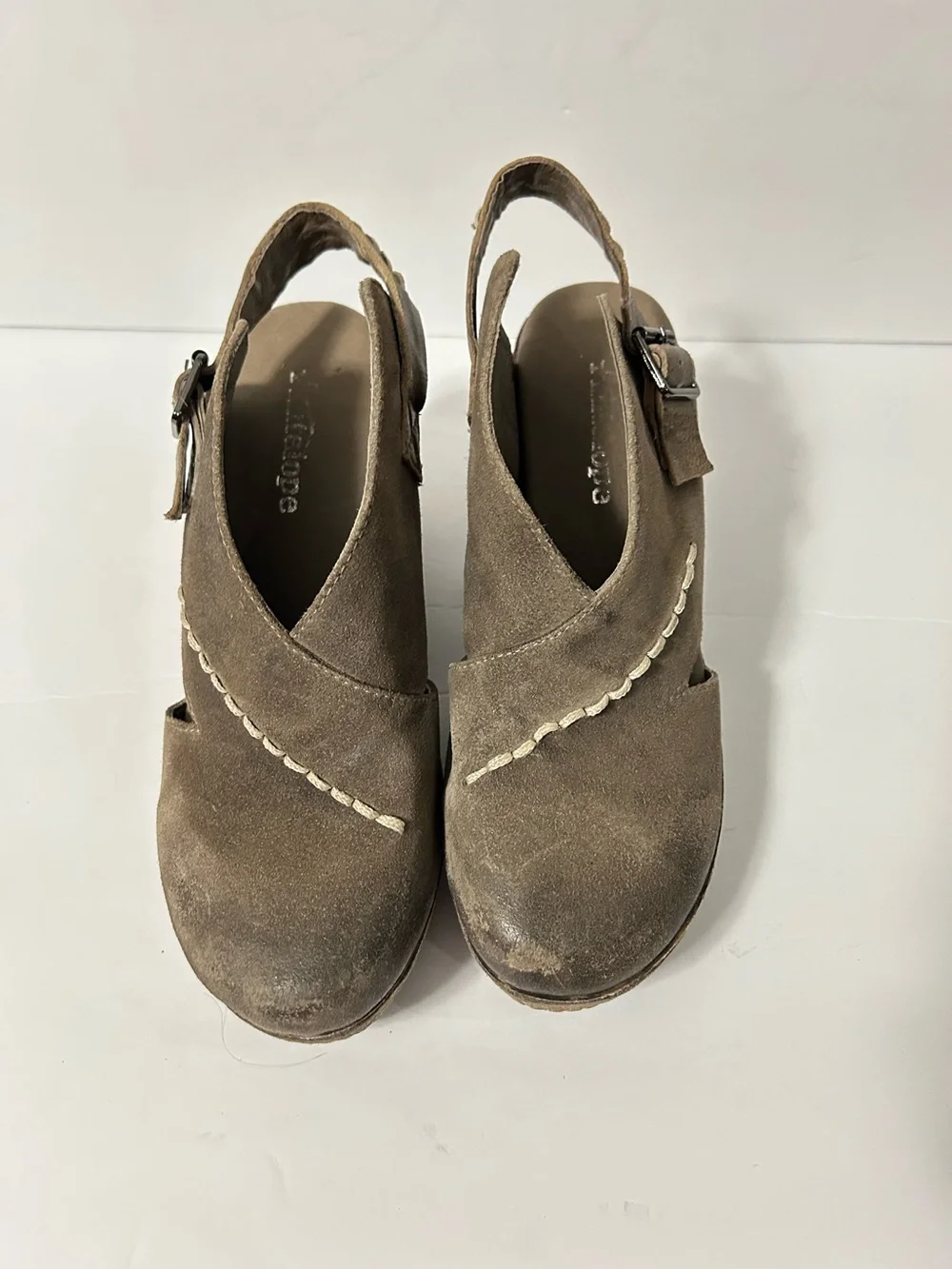 Antelope Kallie Suede Platform Wedge Clog Size 38 US 8 Boho